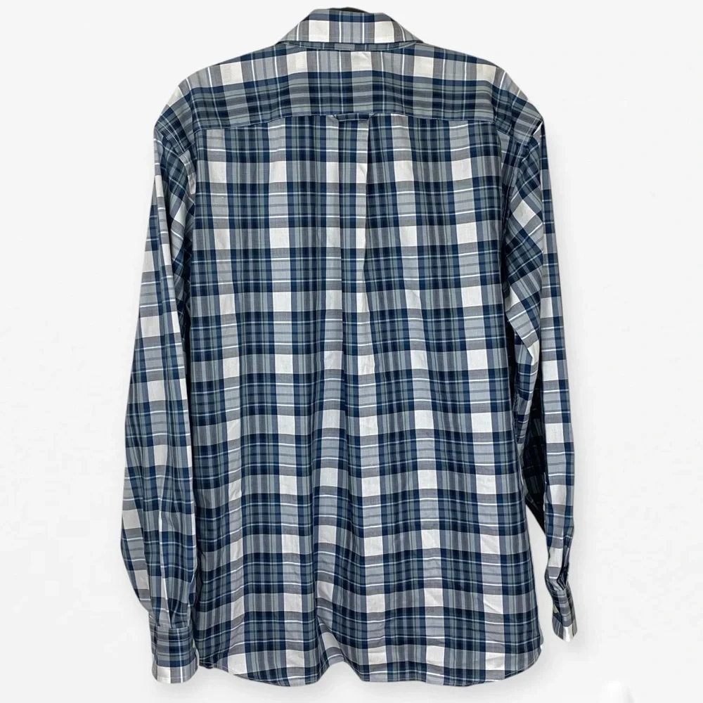 Nautica Blue and White Casual wrinkle resistant Button Down Shirt XL - Picture 4 of 5